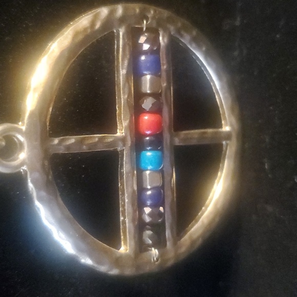 Double chain necklace with matching earings - Picture 3 of 4